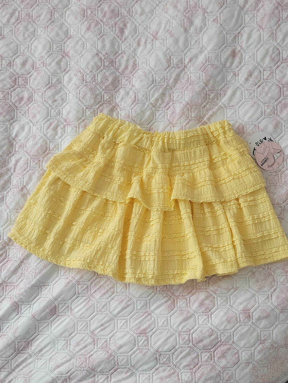 T.J.Maxx Yellow Tiered Ruffle Skirt